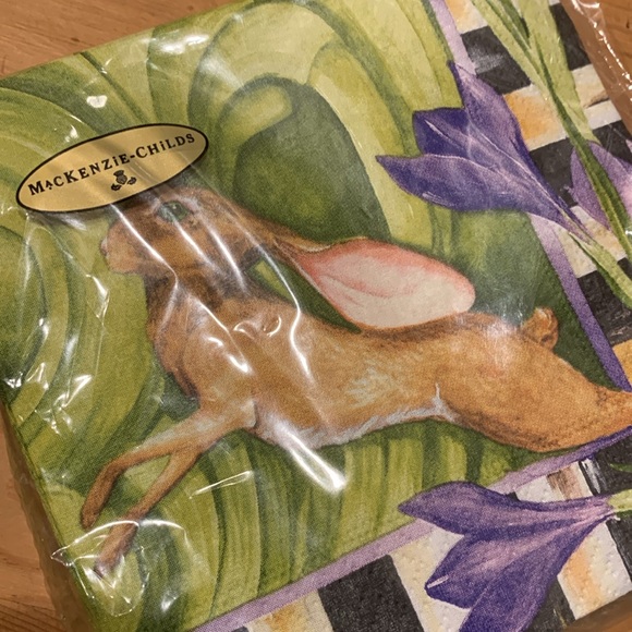 Brand New Rare Retired MACKENZIE CHILD'S Spring Hare Paper Napkins 20 Count Pack - Picture 7 of 7
